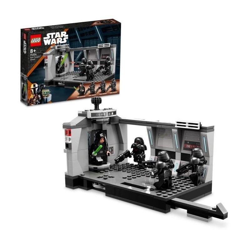 LEGO 75324 Star Wars L'Attaque Des Dark Troopers, Jouet Mandalorian a Construire Avec Minifigure Luke Skywalker et Son Sabre Las