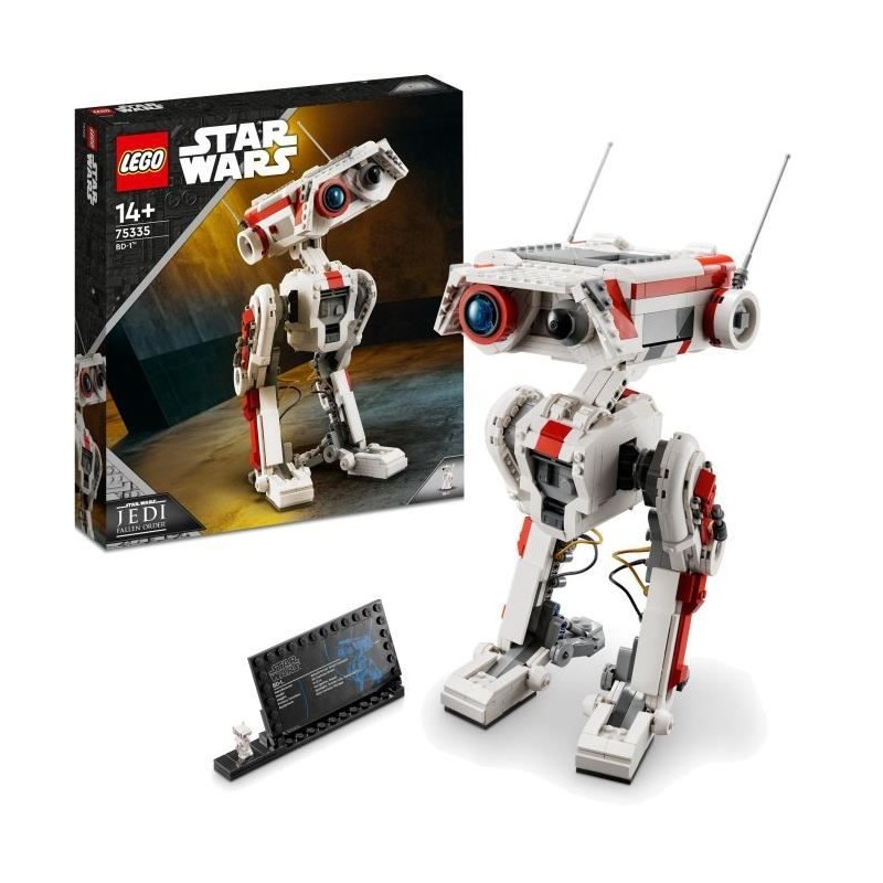 LEGO Star Wars 75335 BD-1, Kit de Construction, Figurine de Droide Articulée, Décoration de Chambre, Cadeau Jeu Vidéo