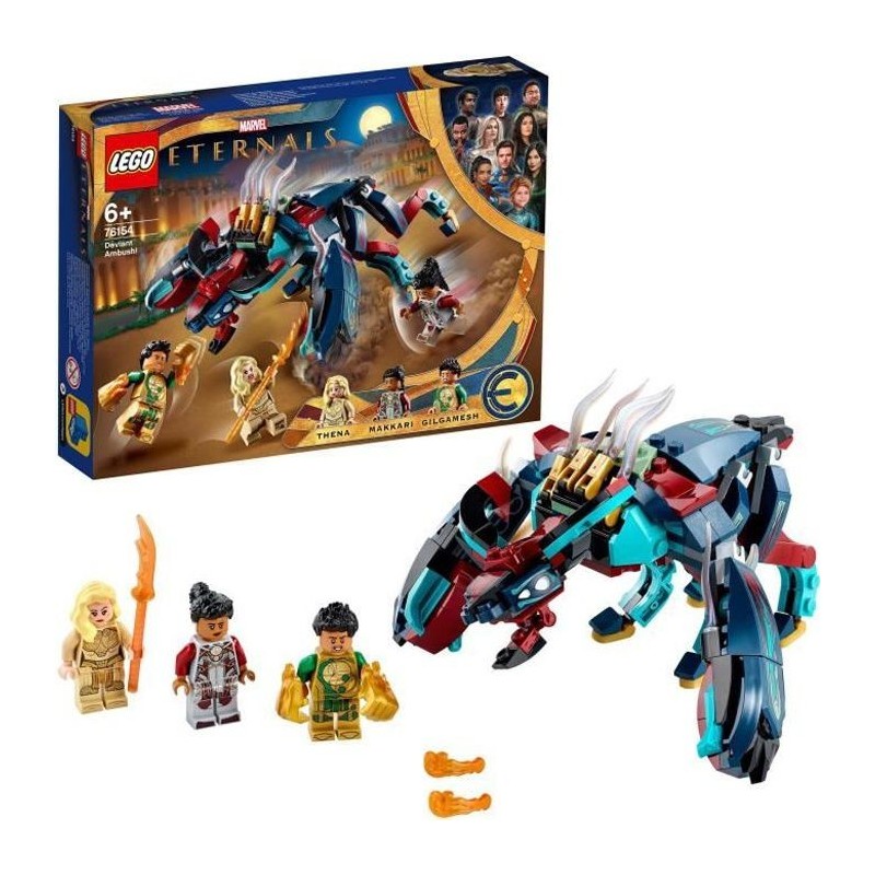 LEGO 76154 Marvel L'Embuscade du Déviant ! Les Éternels, Jouet de Construction Enfants des 6 ans, Figurines Super-Héros