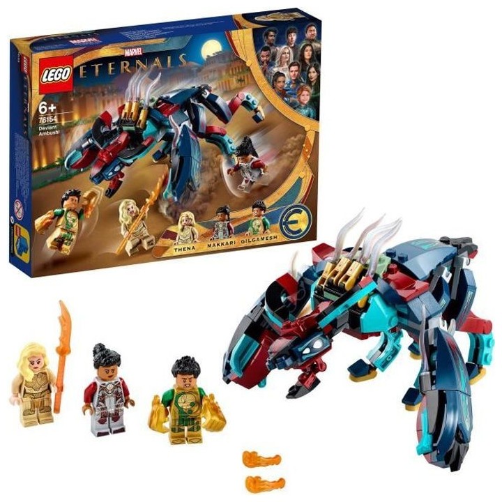 LEGO 76154 Marvel L'Embuscade du Déviant ! Les Éternels, Jouet de Co
