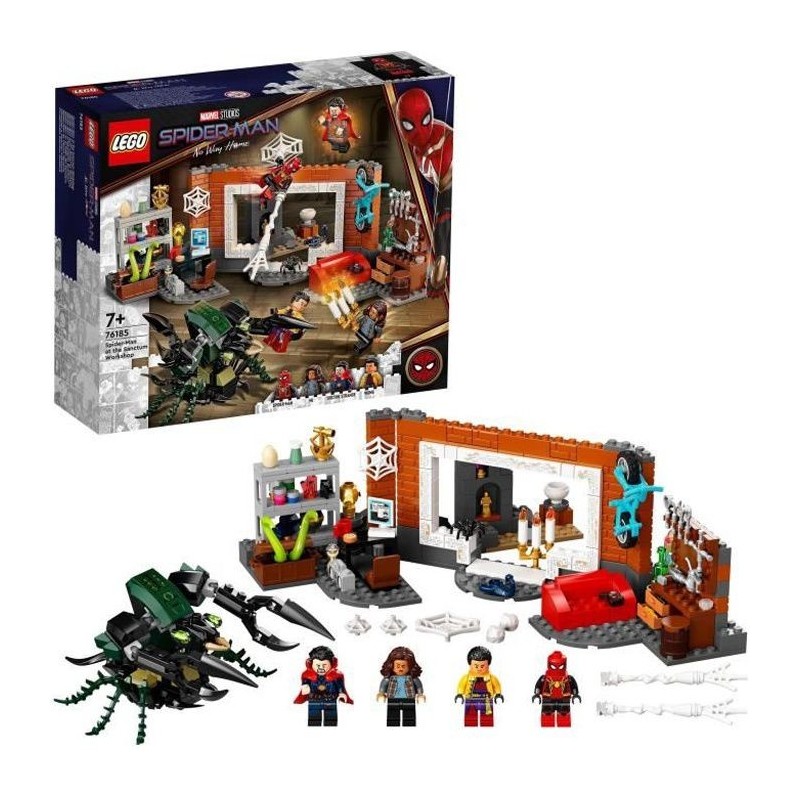 LEGO 76185 Marvel Spider-Man dans l'Atelier du Saint des Saints, Jouet pour Enfants +7 ans, Figurines Dr Strange et Monstre