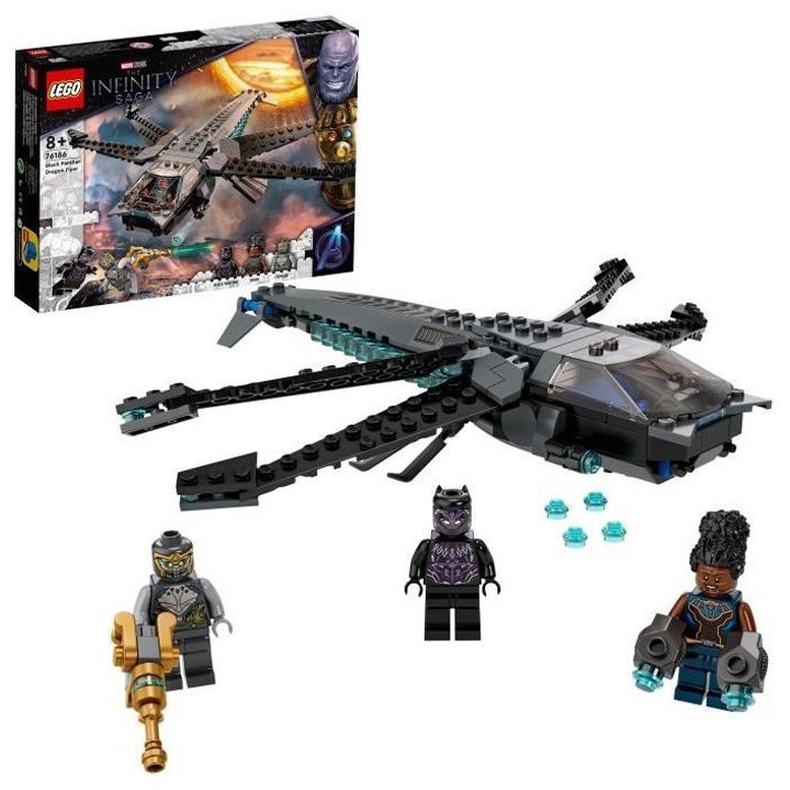 LEGO 76186 Marvel Le dragon volant de Black Panther – Jouet Avengers