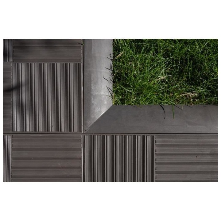 QUADRA Bordures pour dalle - Châtaigne - Pack de 4 unités + 2 angles