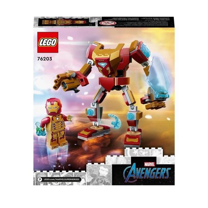 LEGO 76203 Marvel L'Armure Robot d'Iron Man, Set Figurine Action Aveng