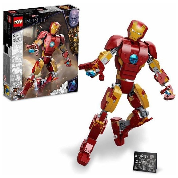 LEGO 76206 Marvel L'Armure Articulée d'Iron Man, Figurine Collectionn