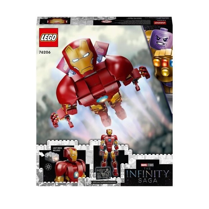 LEGO 76206 Marvel L'Armure Articulée d'Iron Man, Figurine Collectionn