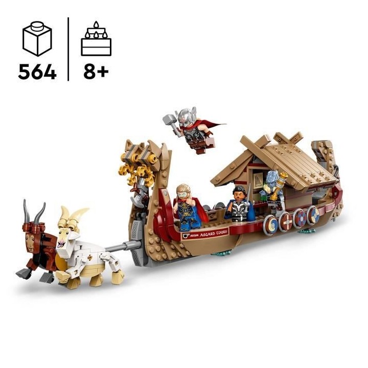 LEGO 76208 Marvel Le Drakkar de Thor, Jouet a Construire de Bateau ave