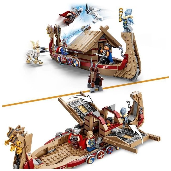 LEGO 76208 Marvel Le Drakkar de Thor, Jouet a Construire de Bateau ave