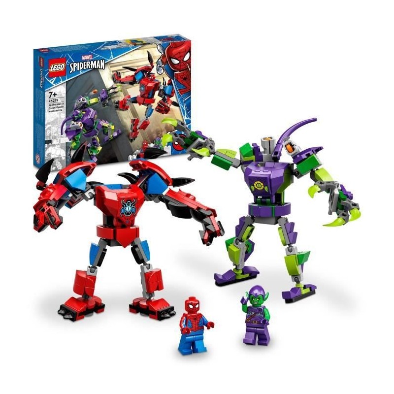 LEGO Marvel 76219 Spider-Man et le Bouffon Vert, Le Combat des Robots, Jouet de Construction pour Enfants de 7 Ans et Plus