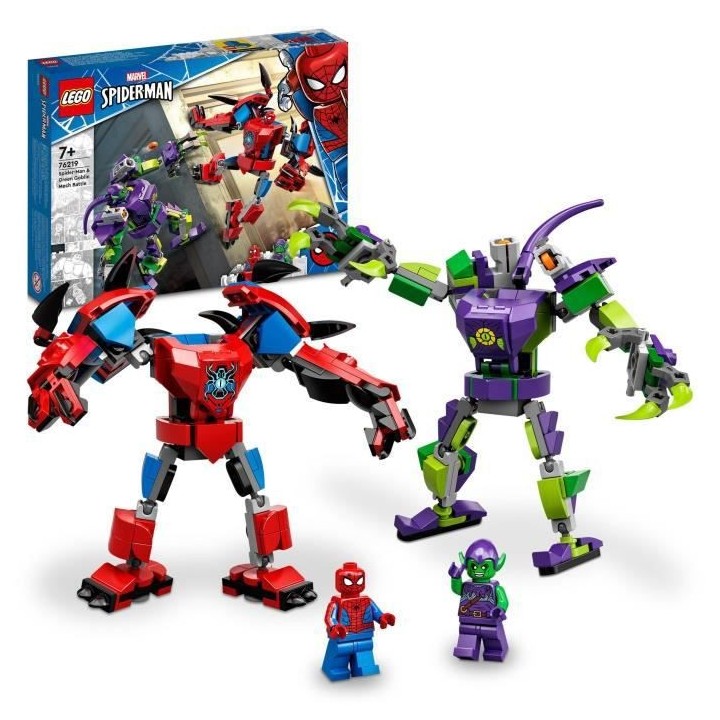 LEGO Marvel 76219 Spider-Man et le Bouffon Vert, Le Combat des Robots,
