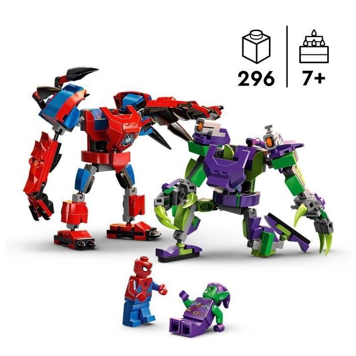 LEGO Marvel 76219 Spider-Man et le Bouffon Vert, Le Combat des Robots,
