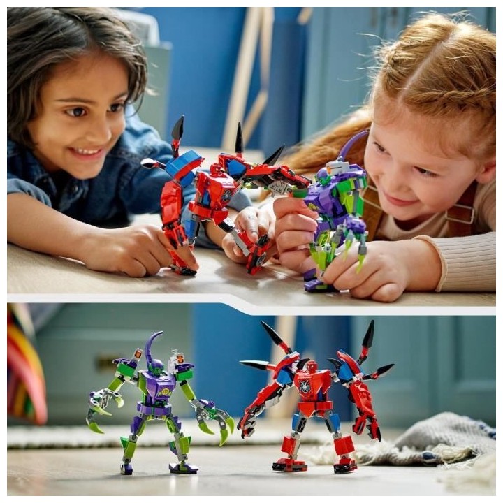 LEGO Marvel 76219 Spider-Man et le Bouffon Vert, Le Combat des Robots,