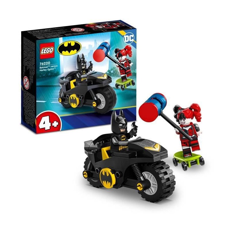 LEGO DC Batman 76220 Batman vs. Harley Quinn, Figurines et Jouet de Moto avec Batarang