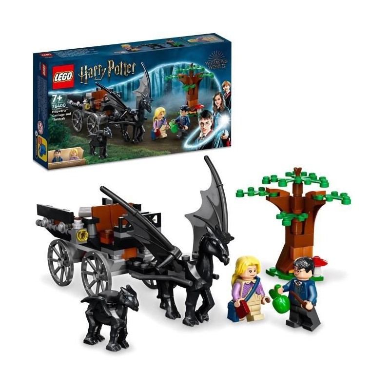 LEGO 76400 Harry Potter La Diligence et les Sombrals de Poudlard, Jouet et Minifigurine de Chevaux et de Caleche des 7 ans