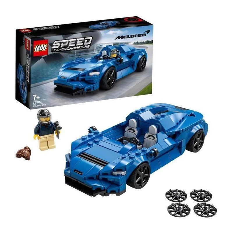 LEGO 76902 Speed Champions McLaren Elva jouet voiture de course, objet de collection pour enfants de 7 ans et plus