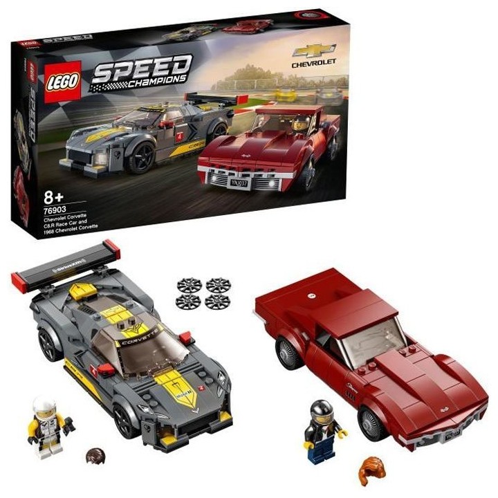 LEGO 76903 Speed Champions Chevrolet Corvette C8.R Race Car et 1969 CC