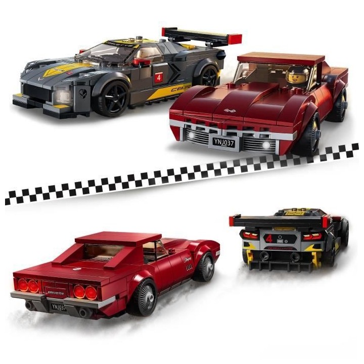 LEGO 76903 Speed Champions Chevrolet Corvette C8.R Race Car et 1969 CC