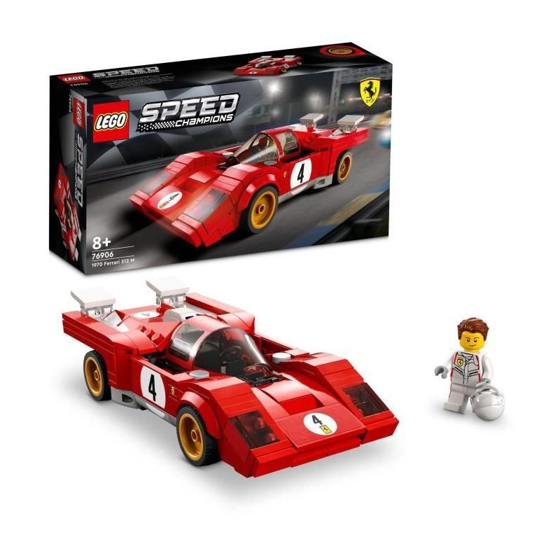 LEGO 76906 Speed Champions 1970 Ferrari 512 M Modele Réduit de Voiture de Course, Jouet de Construction pour Enfants