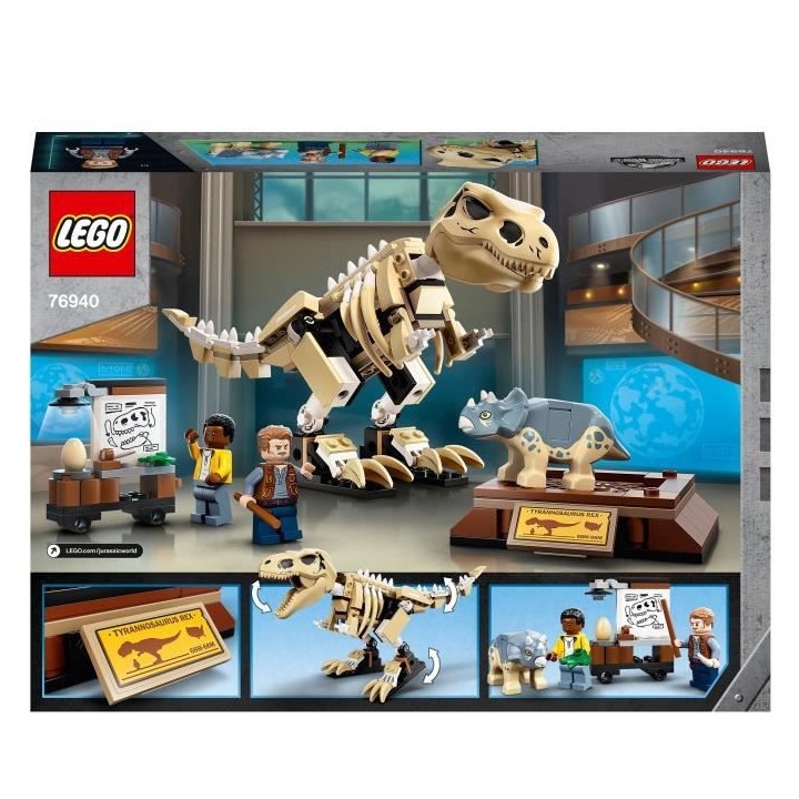 LEGO 76940 Jurassic World L'Exposition du Fossile du T. Rex Dinosaure