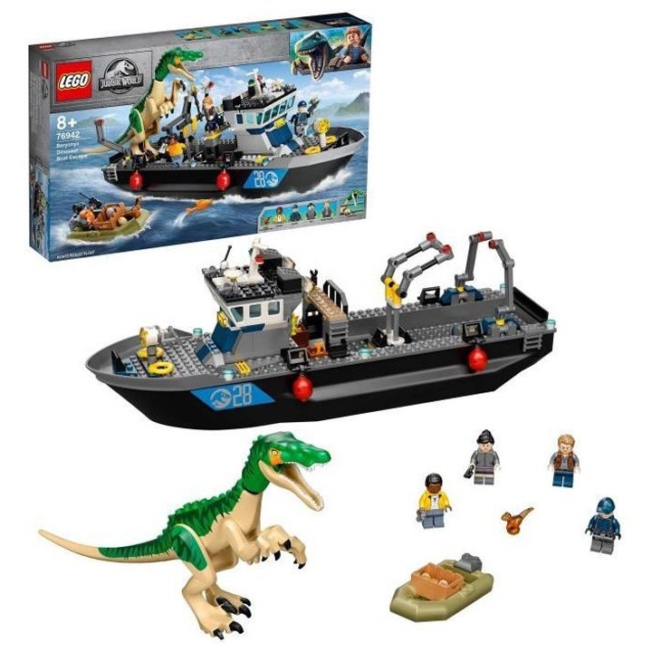 LEGO 76942 Jurassic World L'Évasion en bateau du Baryonyx, Dinosaure