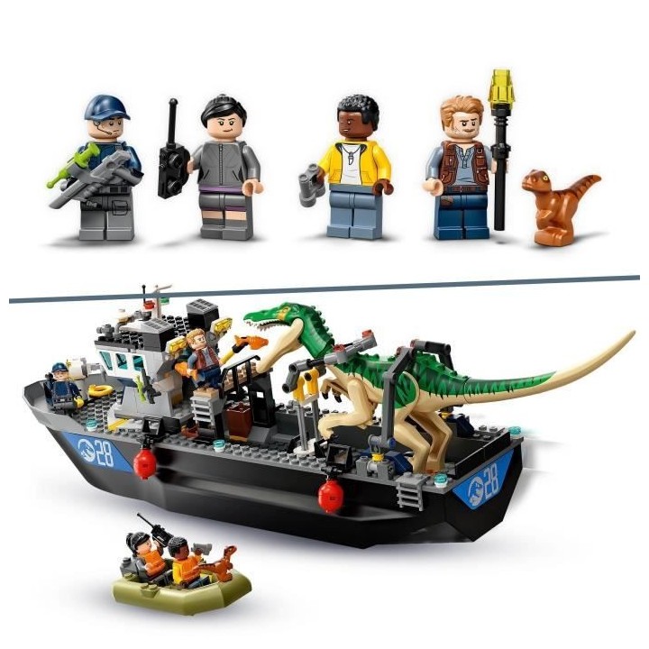 LEGO 76942 Jurassic World L'Évasion en bateau du Baryonyx, Dinosaure