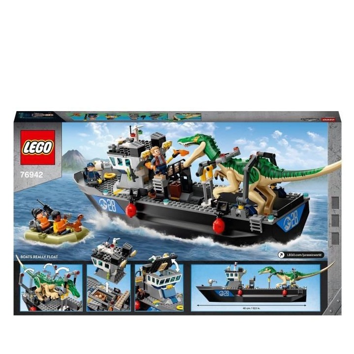 LEGO 76942 Jurassic World L'Évasion en bateau du Baryonyx, Dinosaure