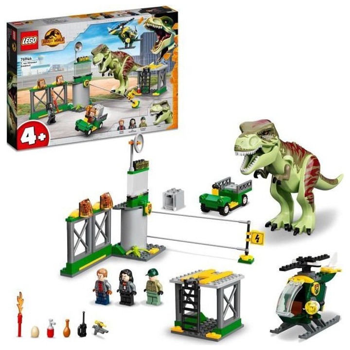 LEGO 76944 Jurassic World L'Évasion du T. Rex, Dinosaures, Avec Voitu