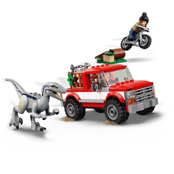 LEGO 76946 Jurassic World La Capture des Vélociraptors Beta et Blue,