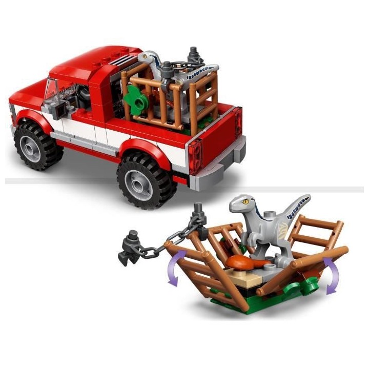 LEGO 76946 Jurassic World La Capture des Vélociraptors Beta et Blue,