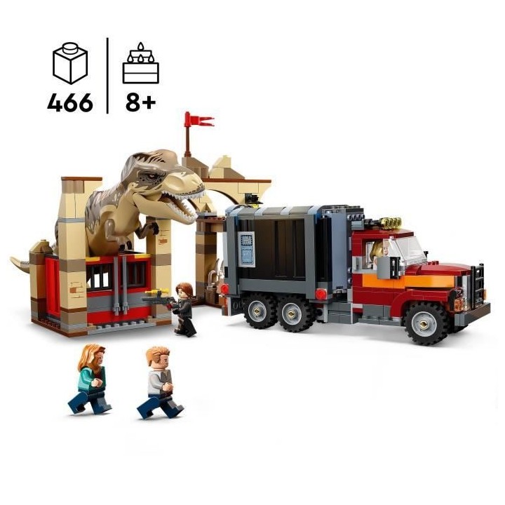 LEGO 76948 Jurassic World L'Évasion du T. Rex et de l'Atrociraptor, D