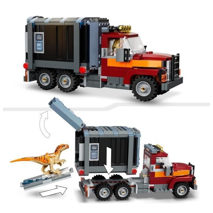 LEGO 76948 Jurassic World L'Évasion du T. Rex et de l'Atrociraptor, D