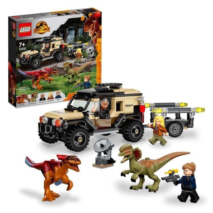 LEGO 76951 Jurassic World Le Transport du Pyroraptor et du Dilophosaur