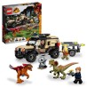 LEGO 76951 Jurassic World Le Transport du Pyroraptor et du Dilophosaurus, Dinosaures avec Buggy Tout-Terrain, des 7 Ans