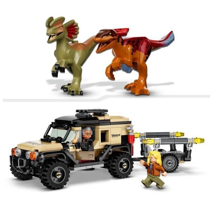 LEGO 76951 Jurassic World Le Transport du Pyroraptor et du Dilophosaur