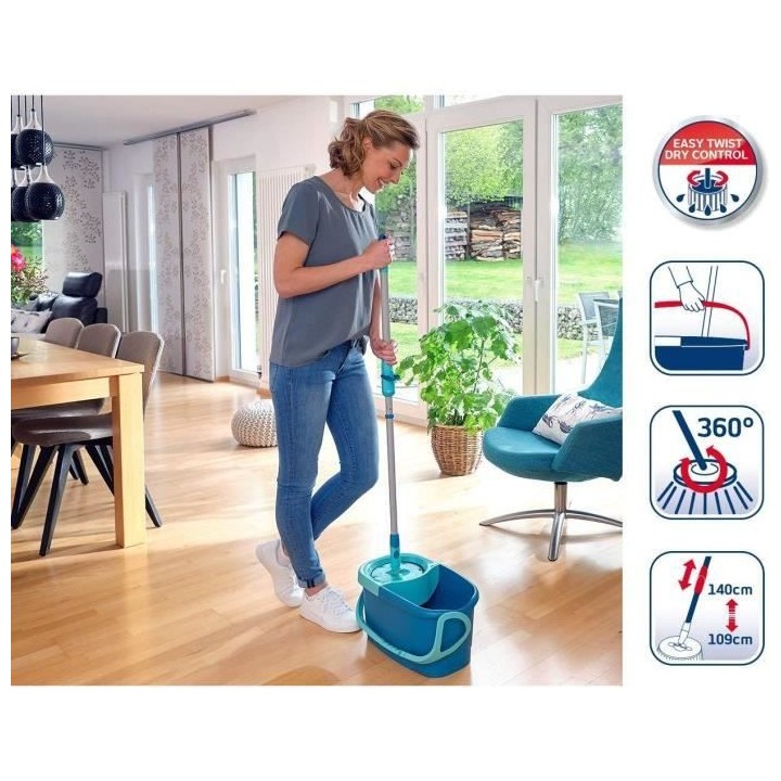 Kit de nettoyage sol Clean Twist Disc Mop Ergo 52101 Leifheit - Balai