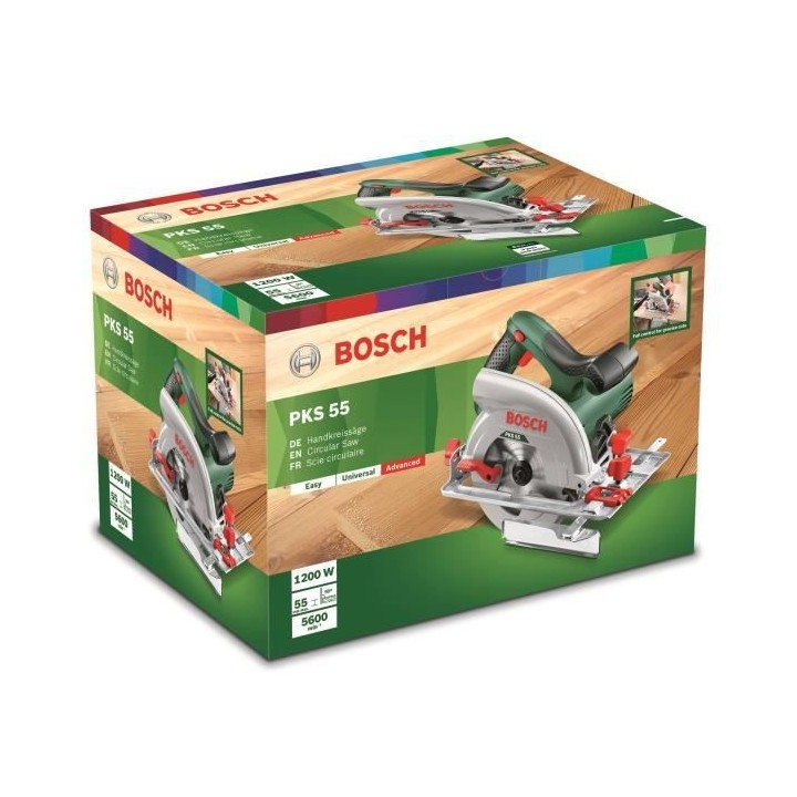 BOSCH Scie circulaire PKS 55A+boîtier récupération