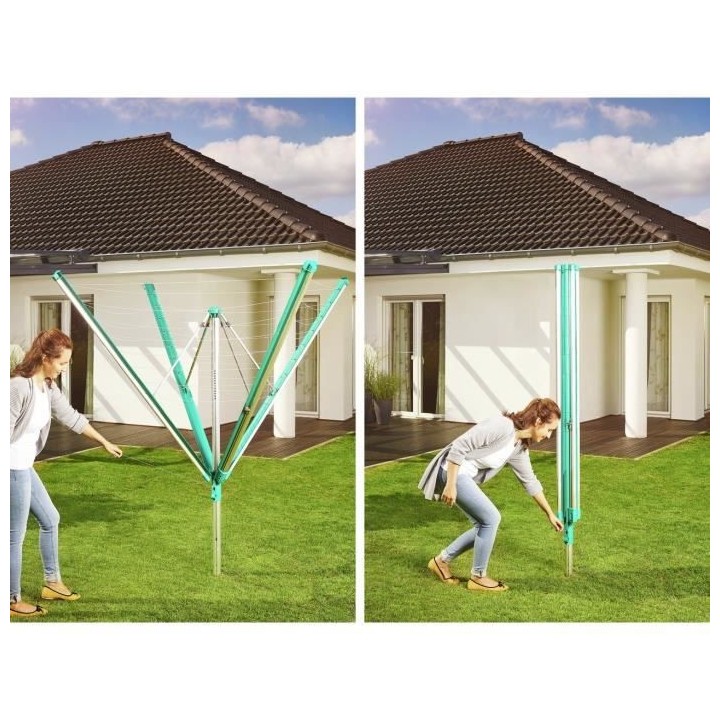 LEIFHEIT Séchoir parapluie Linomatic 600 Deluxe Cover 82008 Leifheit