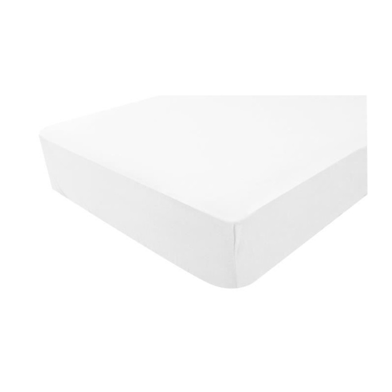 DOMIVA Lot 2 Aleses - Jersey 100% coton - Traité Sanitized - Blanc - 60 x 120 cm