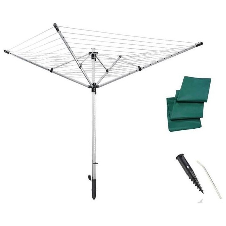 Leifheit 85282 Séchoir jardin parapluie LinoLift 600 QuickStart, 60 m