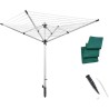 Leifheit 85282 Séchoir jardin parapluie LinoLift 600 QuickStart, 60 m, housse de protection, hauteur ajustable