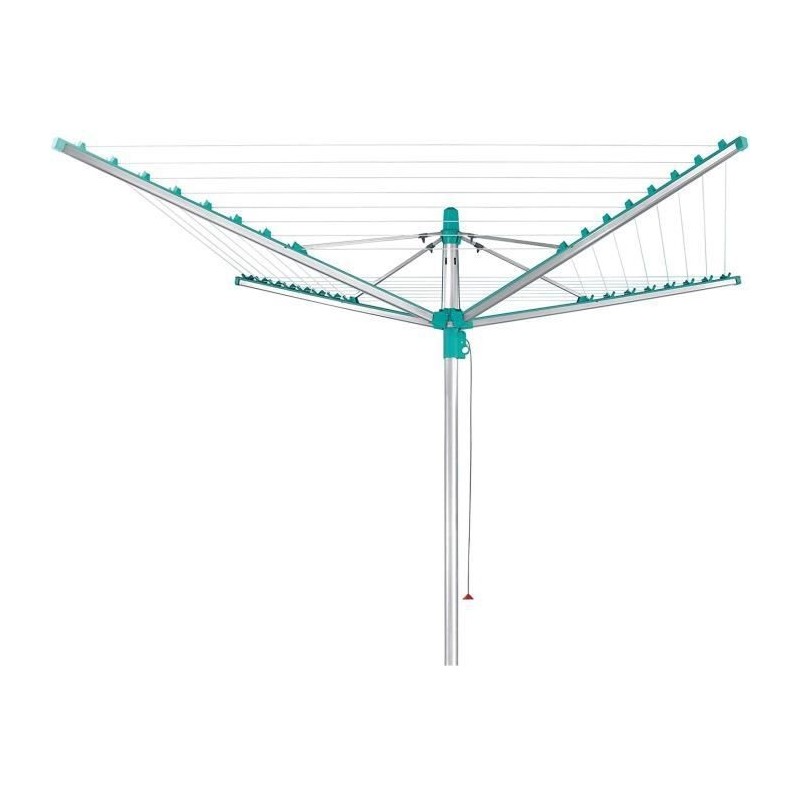 Leifheit 85285 Séchoir jardin parapluie Linomatic 400 Easy - 40 metres avec syteme Easy-Lift, rétractation automatique des fil