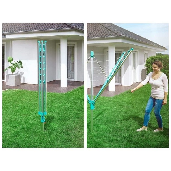 Leifheit 85285 Séchoir jardin parapluie Linomatic 400 Easy - 40 metre