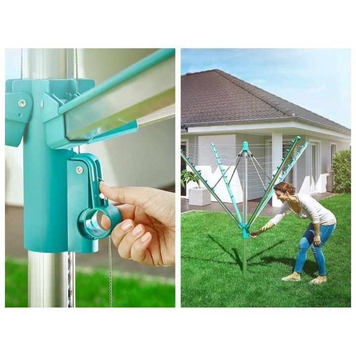 Leifheit 85285 Séchoir jardin parapluie Linomatic 400 Easy - 40 metre