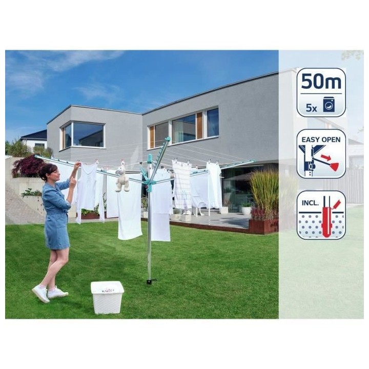 LEIFHEIT Séchoir parapluie Linomatic 500 Easy 85286 Leifheit étendoi