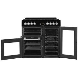 LEISURE CK90F320KG-Piano de cuisson table gaz-5 foyers-5,5kWh-triple cavité-2 fours+1 grill-60L+79L-A-Noir