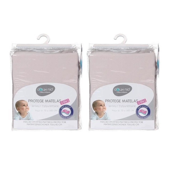 DOMIVA Lot 2 Aleses - Jersey 100% coton - Traité Sanitized - Perle -