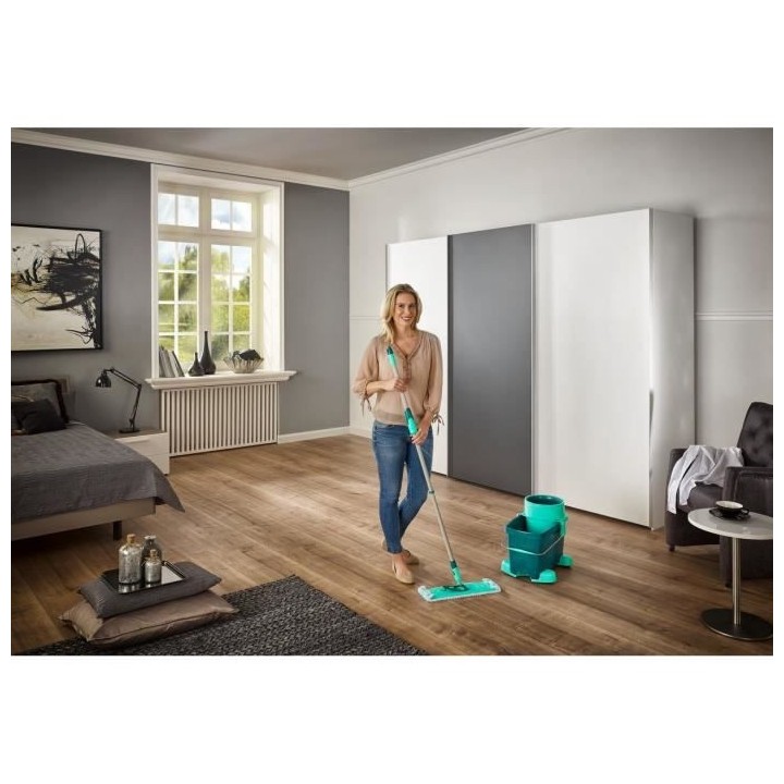 LEIFHEIT 52014 Set Clean Twist System M, lave-sol avec molleton ultra