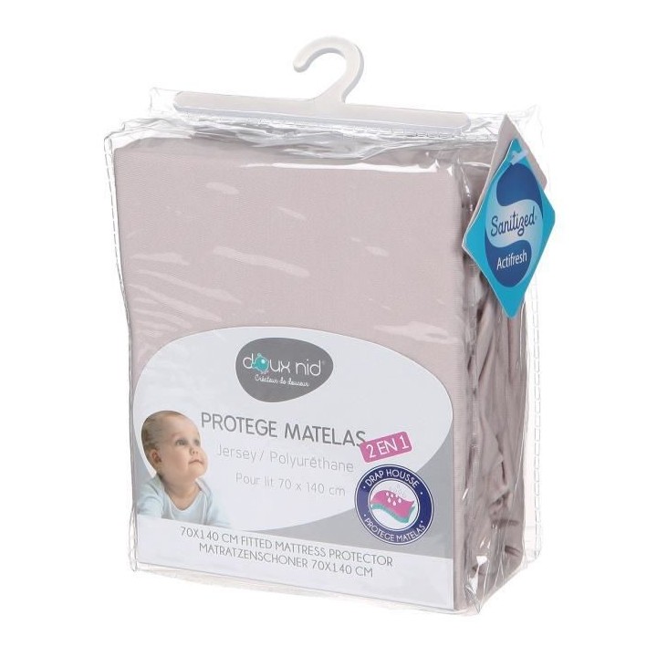 DOMIVA Lot 2 Aleses - Jersey 100% coton - Traité Sanitized - Perle -