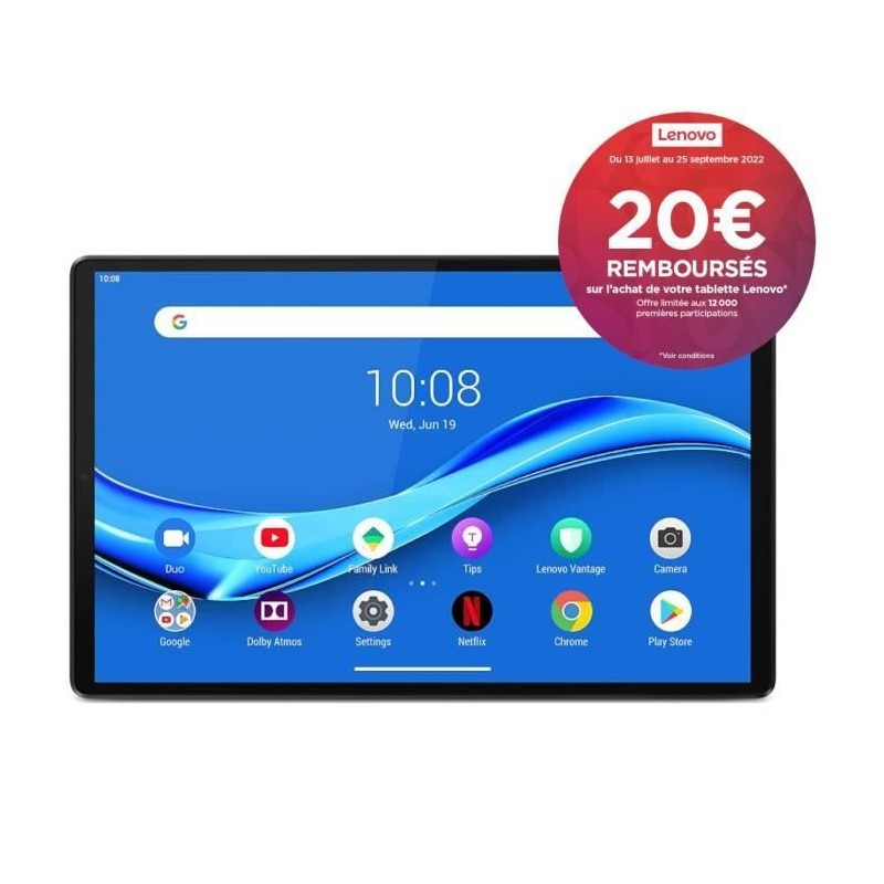 Tablette Tactile - LENOVO M10 FHD PLUS Gen 2 - 10,3 FHD - RAM 4Go - Stockage 64Go - Android 9 - Iron