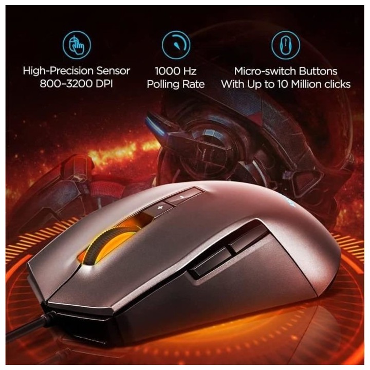 LENOVO Souris Gaming USB - Ideapad Gaming M100 RGB - 1600 DPI - Bouton